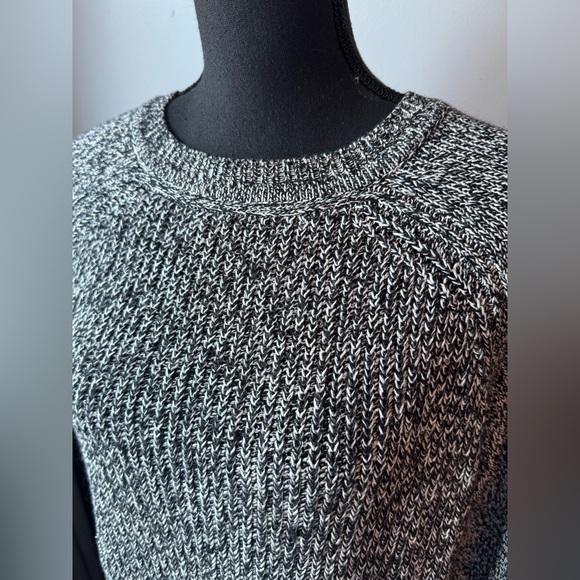 RD Style Black and White Women's Sweater brown elbow patches large - Picture 6 of 8